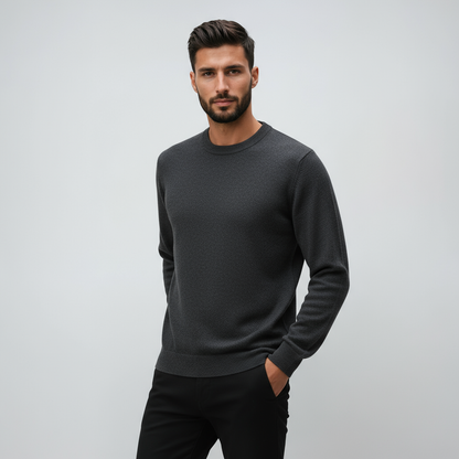 LUCARO – Jersey de hombre con cuello redondo y diseño minimalista