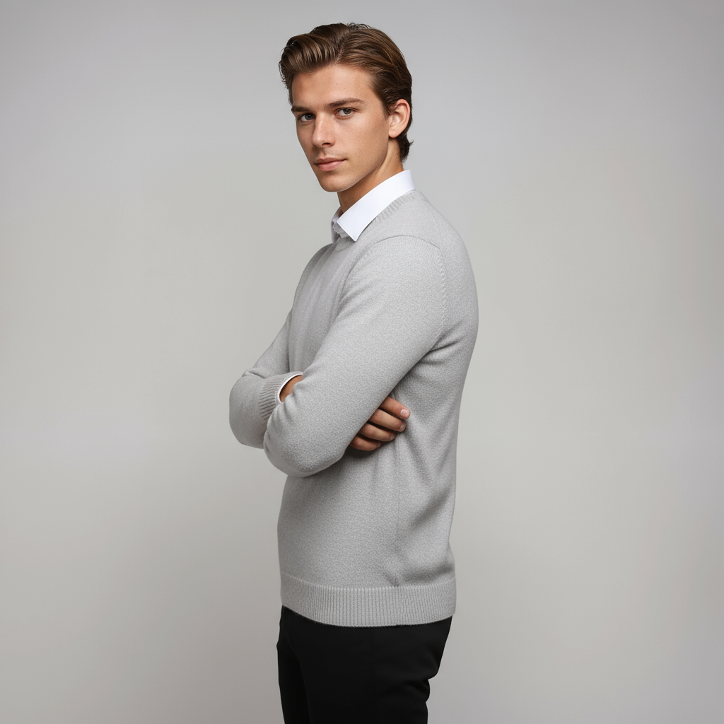 NOAVEN – Jersey básico de hombre con cuello redondo y ajuste cómodo