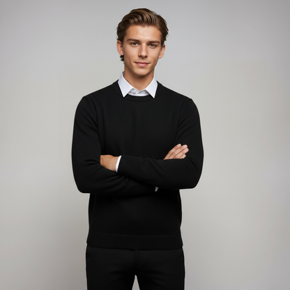 NOAVEN – Jersey básico de hombre con cuello redondo y ajuste cómodo