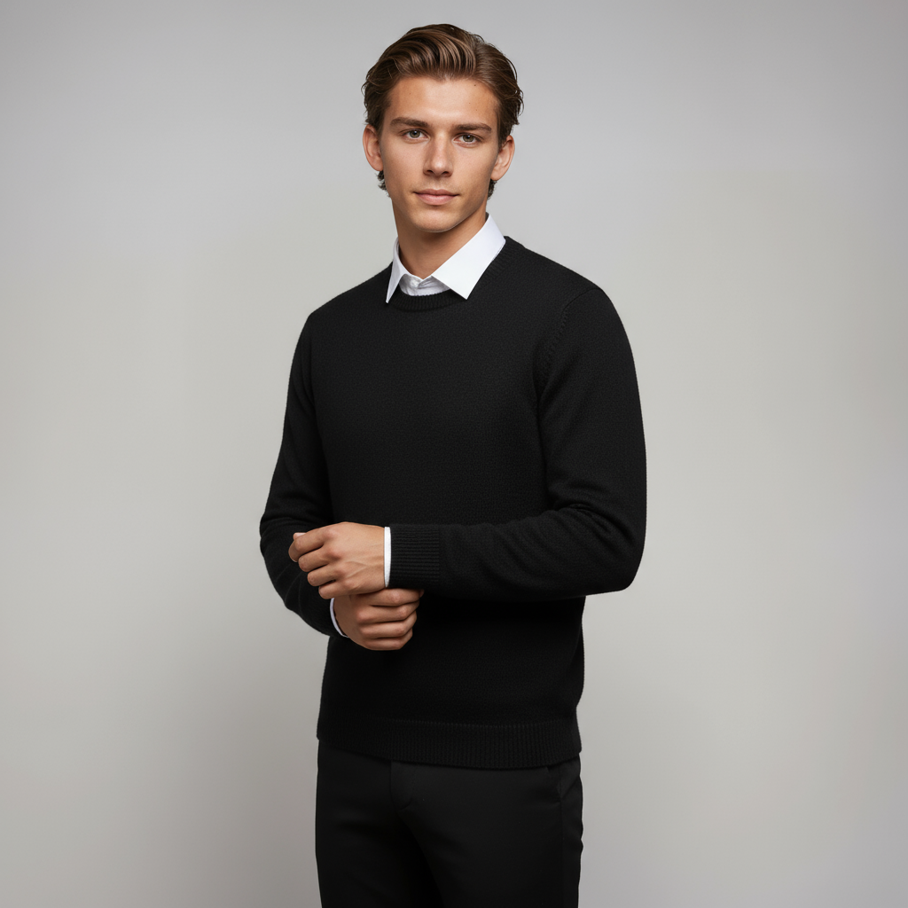 NOAVEN – Jersey básico de hombre con cuello redondo y ajuste cómodo