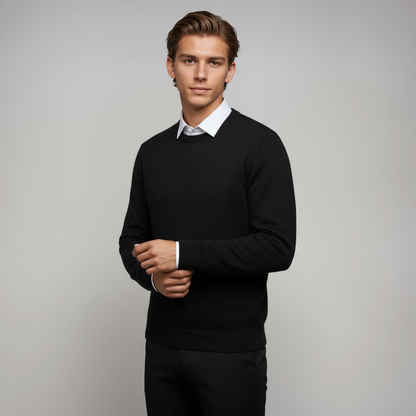 NOAVEN – Jersey básico de hombre con cuello redondo y ajuste cómodo