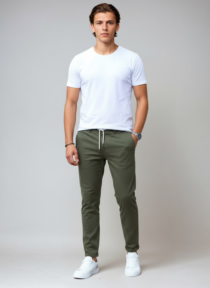 DANTERO – Pantalón chino slim fit para hombre con estilo elegante y versátil