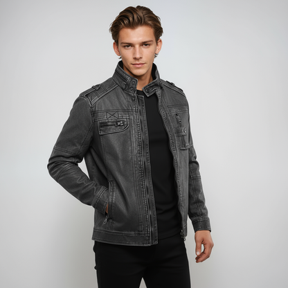 Cazadora vaquera corta de hombre con cremallera – DARELON