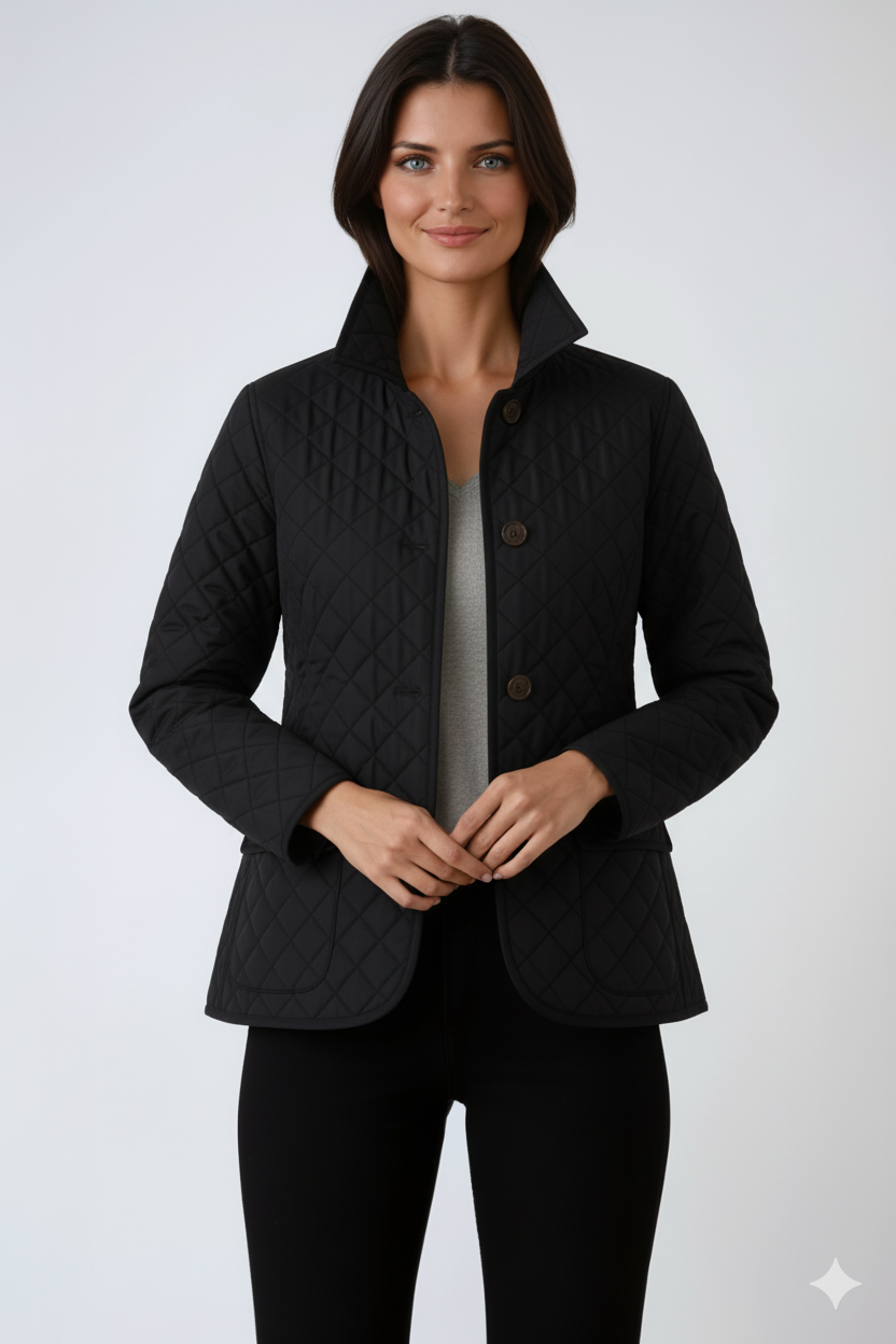 TESSARA – Cazadora acolchada de entretiempo para mujer con cierre de botones