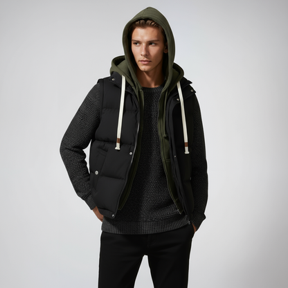 LIAVEN – Chaleco acolchado tipo puffer para hombre con capucha