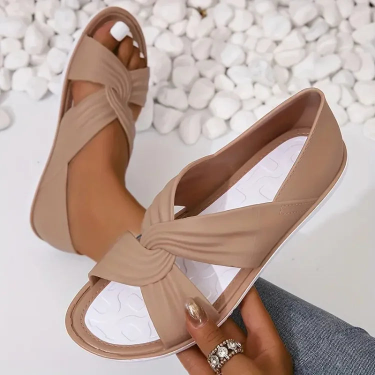 Sandalias elegantes y cómodas para mujer con diseño de nudos perfectas para el verano – ELARA TENDENCIA