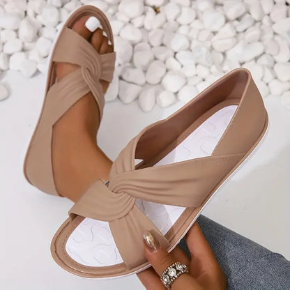 Sandalias elegantes y cómodas para mujer con diseño de nudos perfectas para el verano – ELARA TENDENCIA