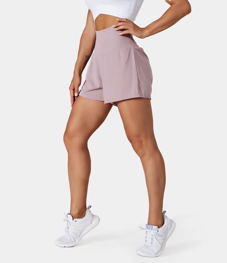 Short deportivo de mujer con cintura alta y bolsillos – DORA