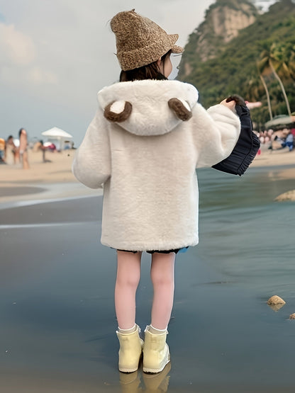 AURORA - Chaqueta con capucha y orejitas de felpa para niñas