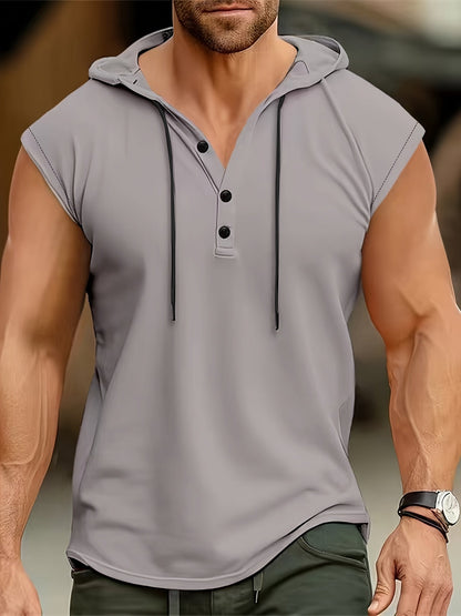 Camisa sin mangas con capucha y tejido transpirable para hombres en entrenamiento – ACTON