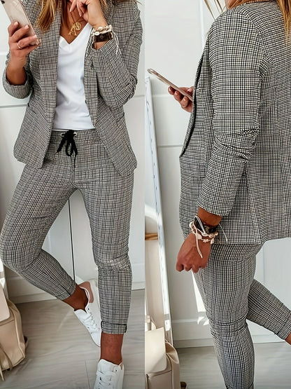 Conjunto de dos piezas para mujer con blazer y pantalón – ROZA