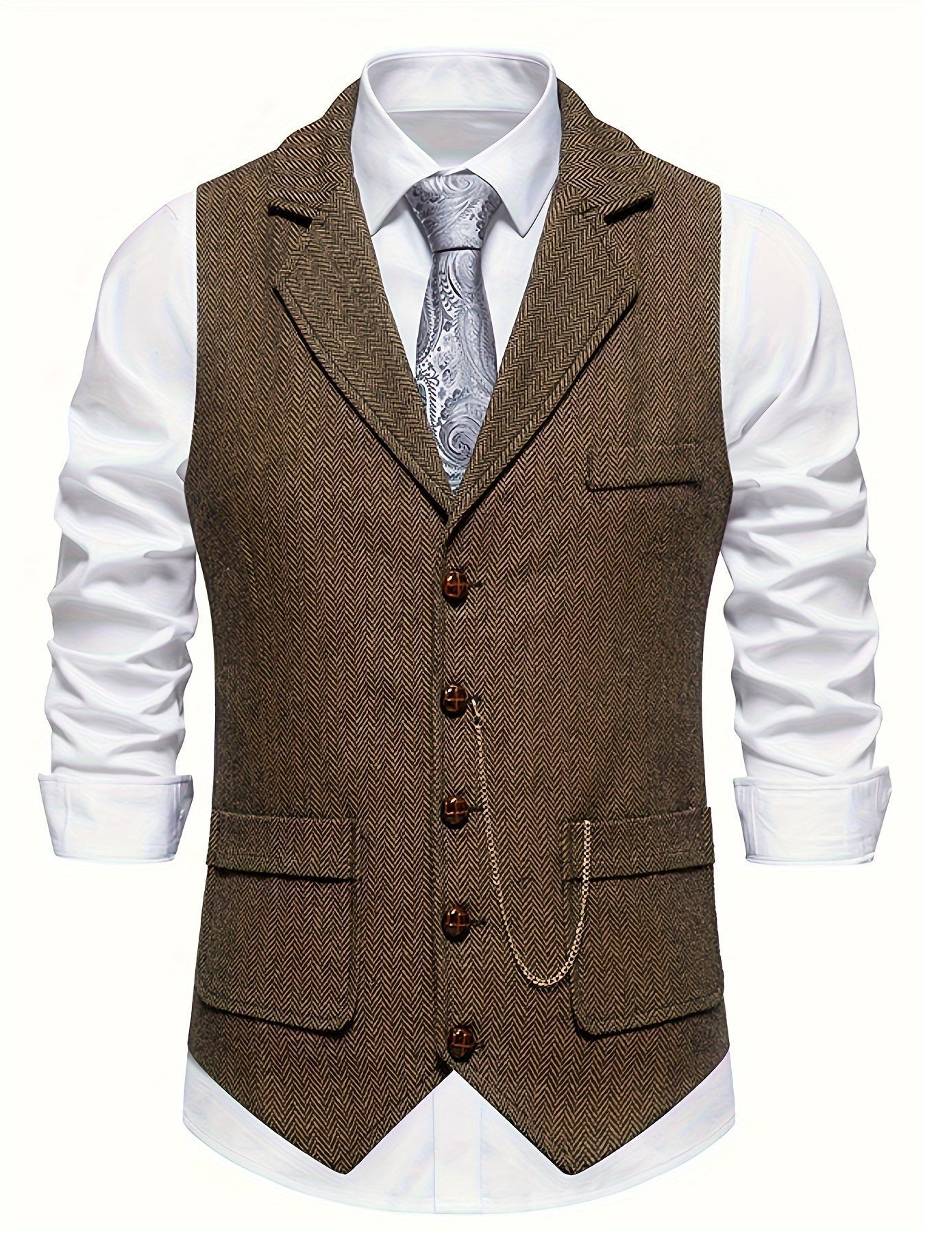 ASUMA - Chaleco clásico de tweed para hombre