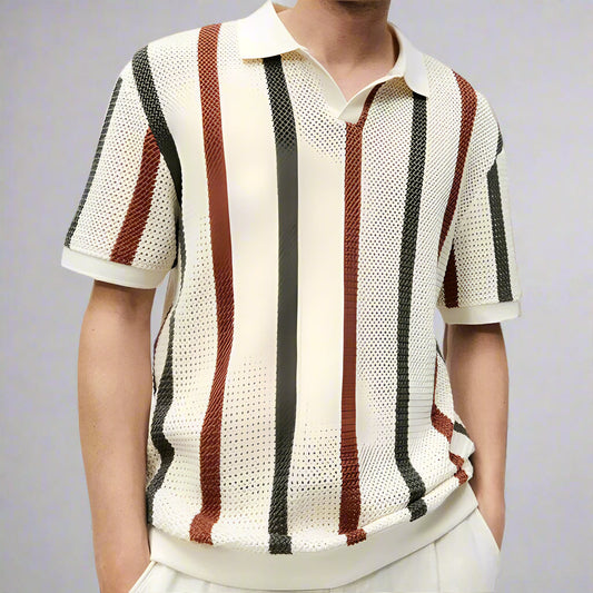 Polo de punto casual para hombre con estilo texturizado – DELVOR