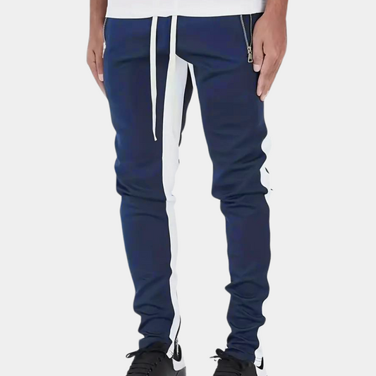 LEO - Pantalón jogger deportivo para hombre con franja de contraste