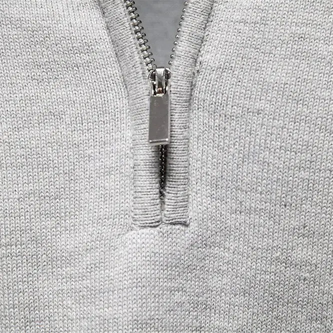 ENZO - Jersey de punto para hombre con media cremallera y cuello alto