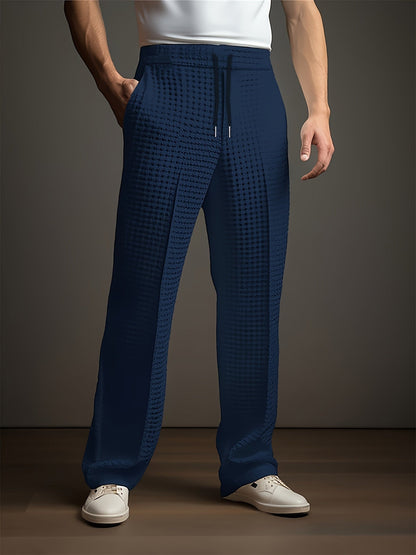 Pantalón holgado de hombre con textura y cinturilla ajustable – MANFREDO