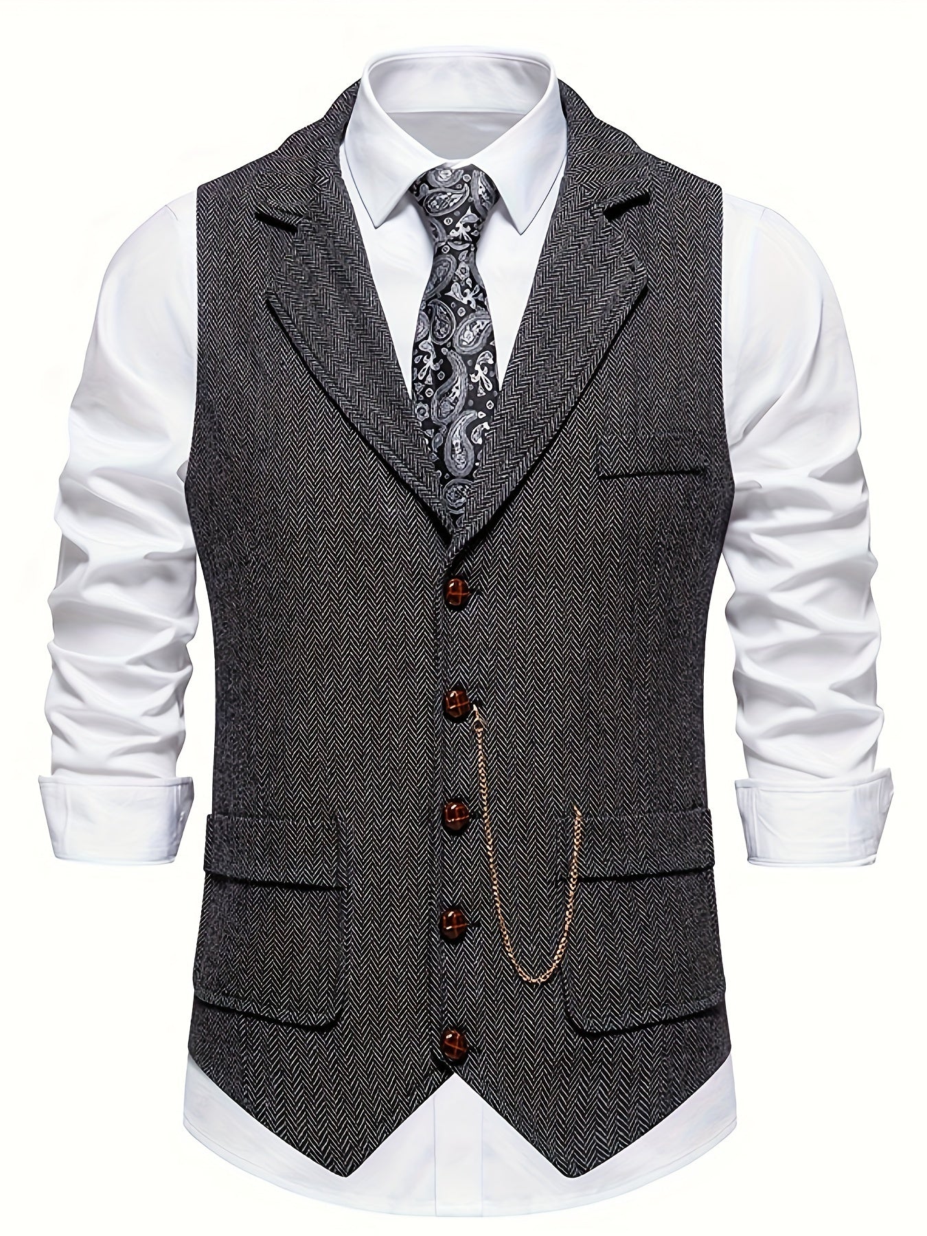 ASUMA - Chaleco clásico de tweed para hombre