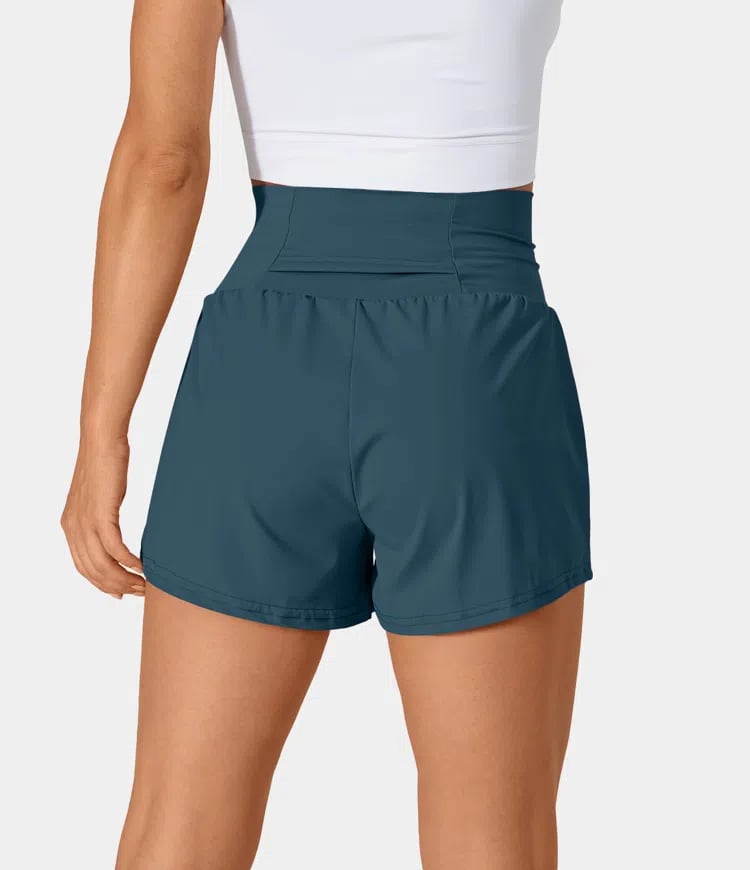 Short deportivo de mujer con cintura alta y bolsillos – DORA