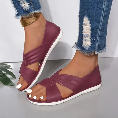 Sandalias elegantes y cómodas para mujer con diseño de nudos perfectas para el verano – ELARA TENDENCIA