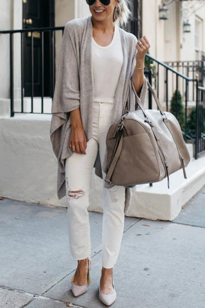 SABRINA - Cárdigan de punto abierto y holgado para un aspecto ligero