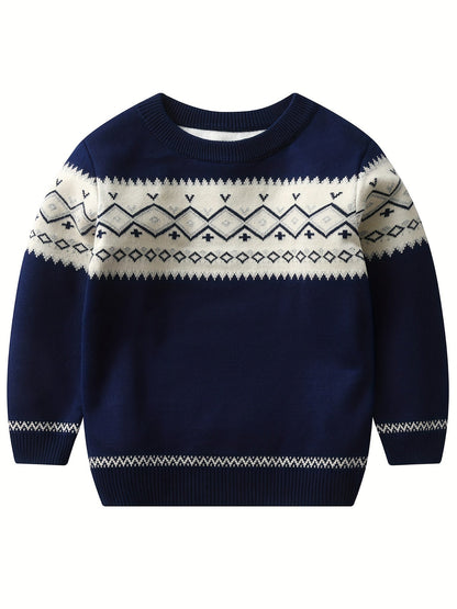 LARS - Jersey casual de punto con bloques de color para niño