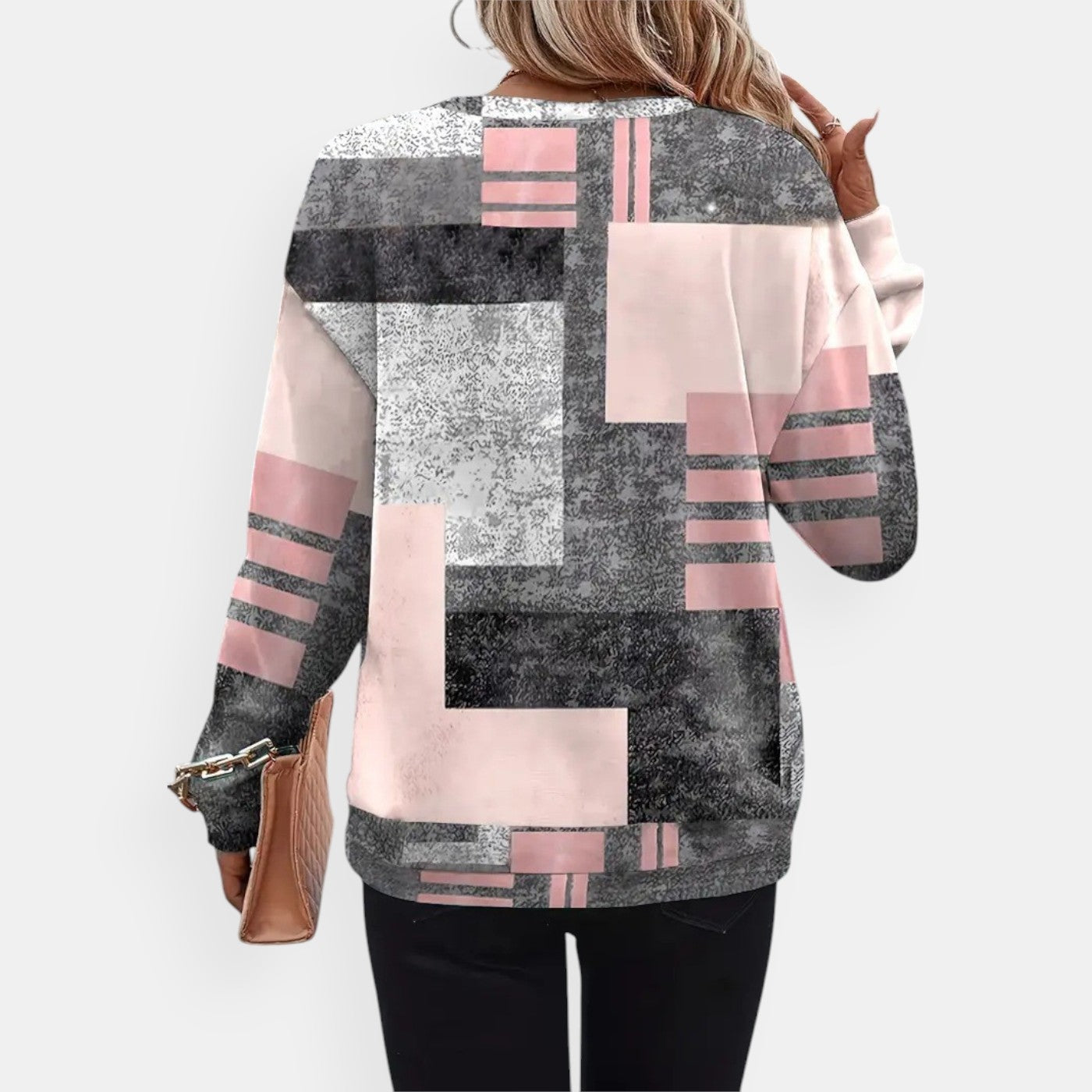 Sudadera ligera con media cremallera y estampado moderno – NAYLA