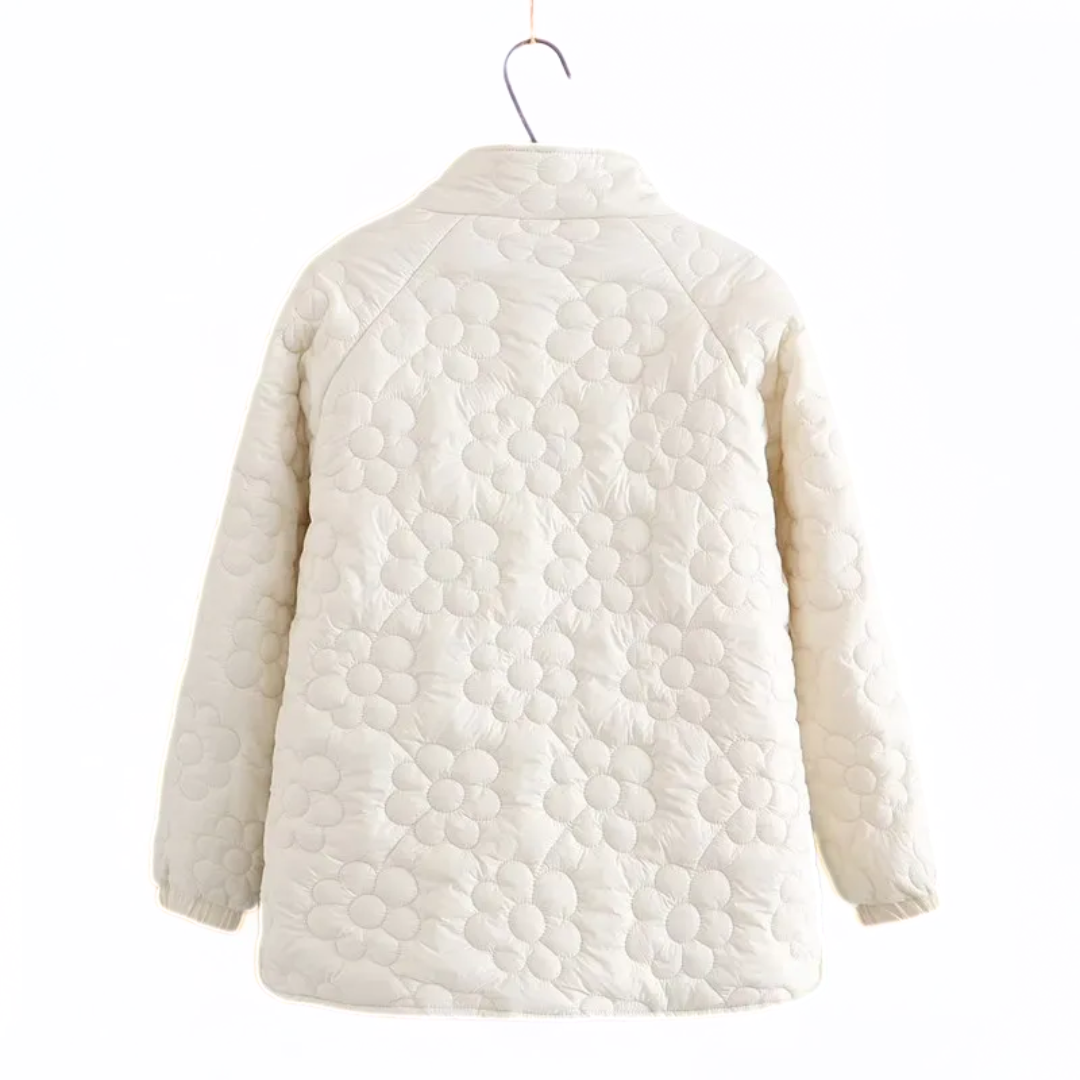 ARALYN - Abrigo de invierno para mujeres con flores prensadas