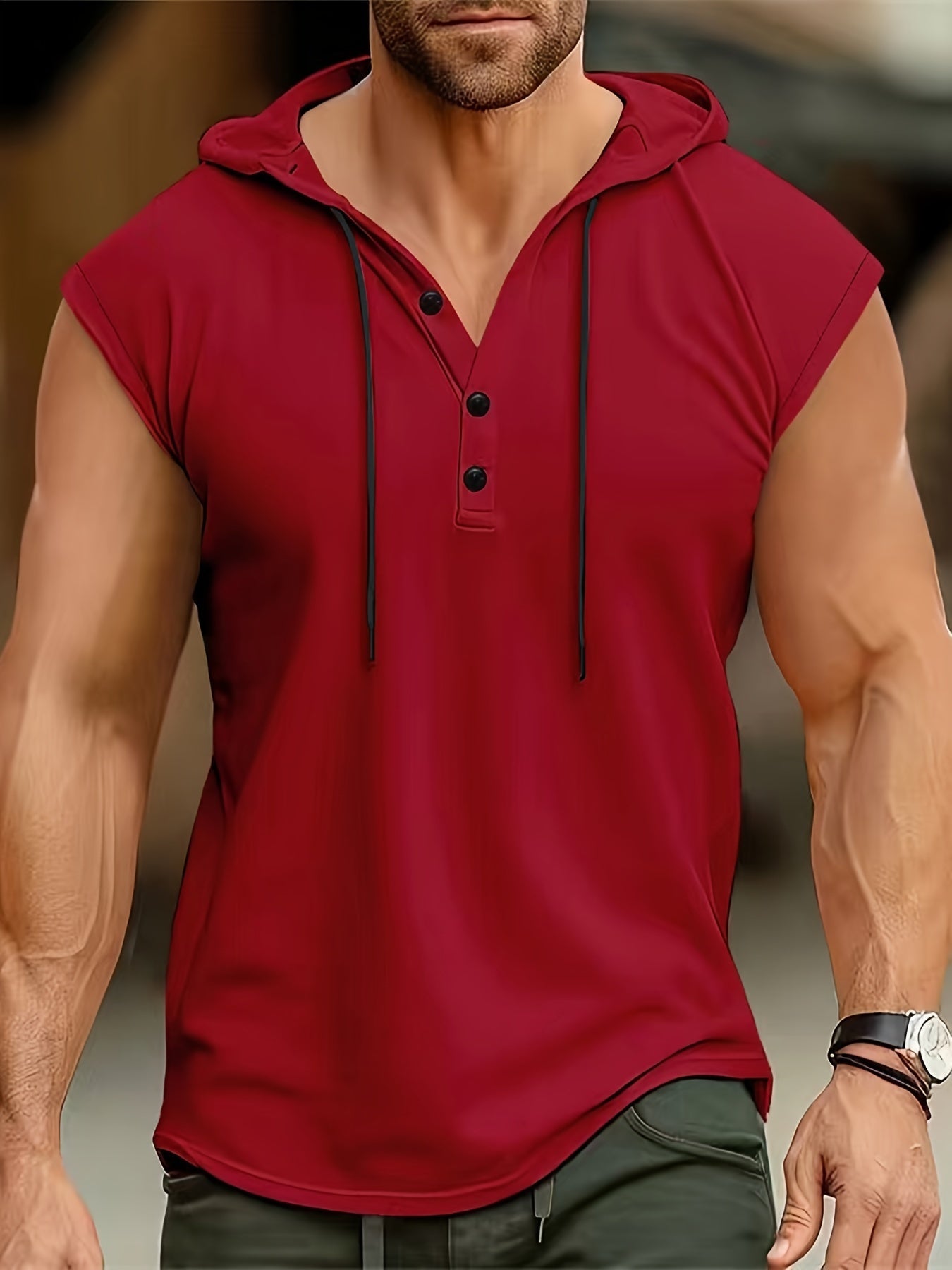 Camisa sin mangas con capucha y tejido transpirable para hombres en entrenamiento – ACTON