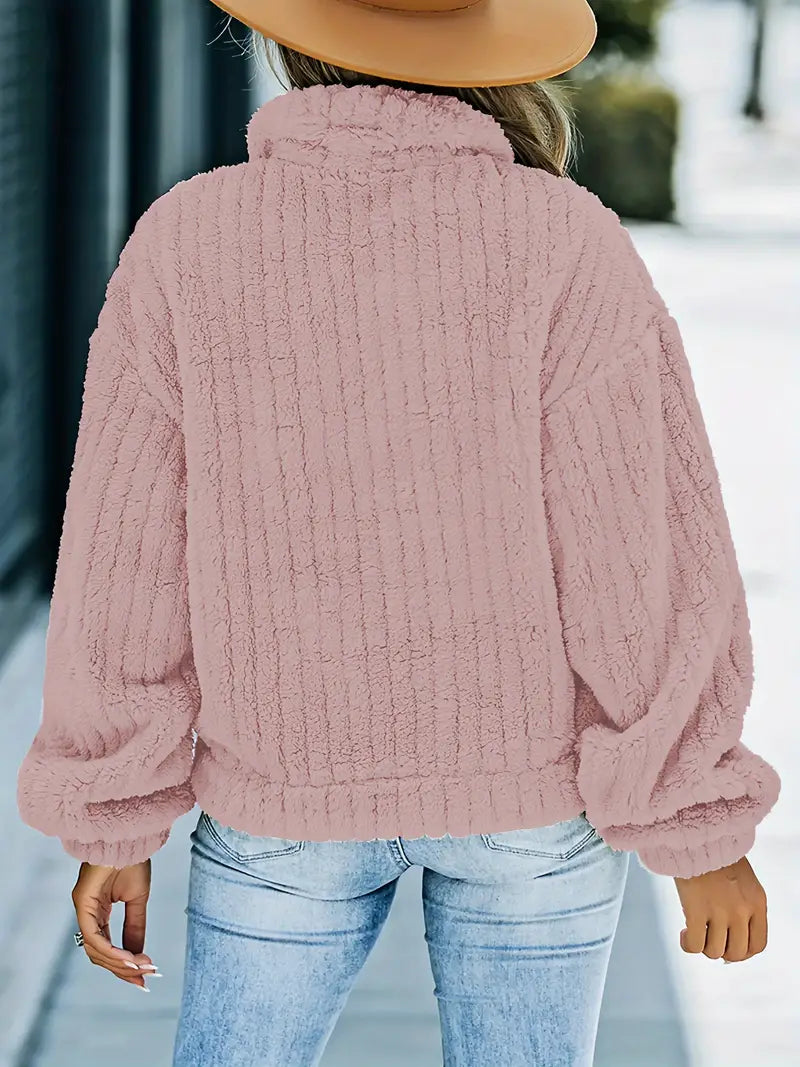 LIVIA - Chaqueta de piel sintética unicolor para mujer