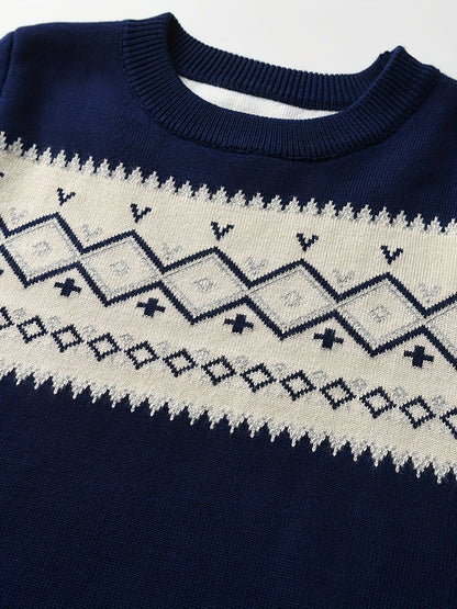 LARS - Jersey casual de punto con bloques de color para niño