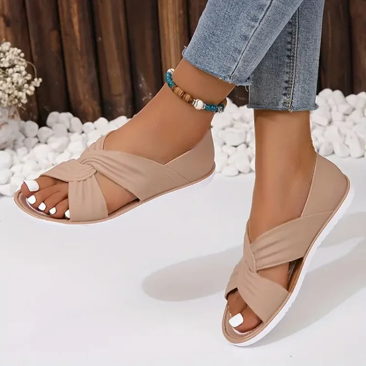 Sandalias elegantes y cómodas para mujer con diseño de nudos perfectas para el verano – ELARA TENDENCIA