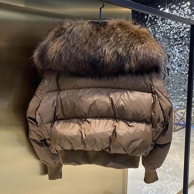 CALLIOPE - Abrigo acolchado de invierno con cuello de piel sintética para mujeres