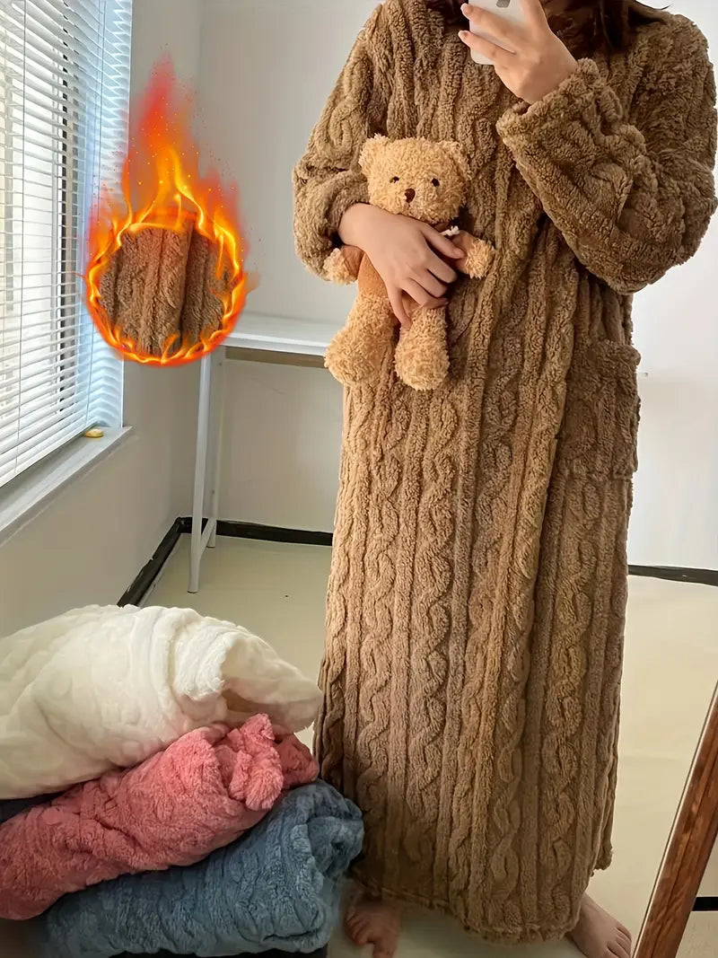 LINA - Camisón de felpa suave para mujer