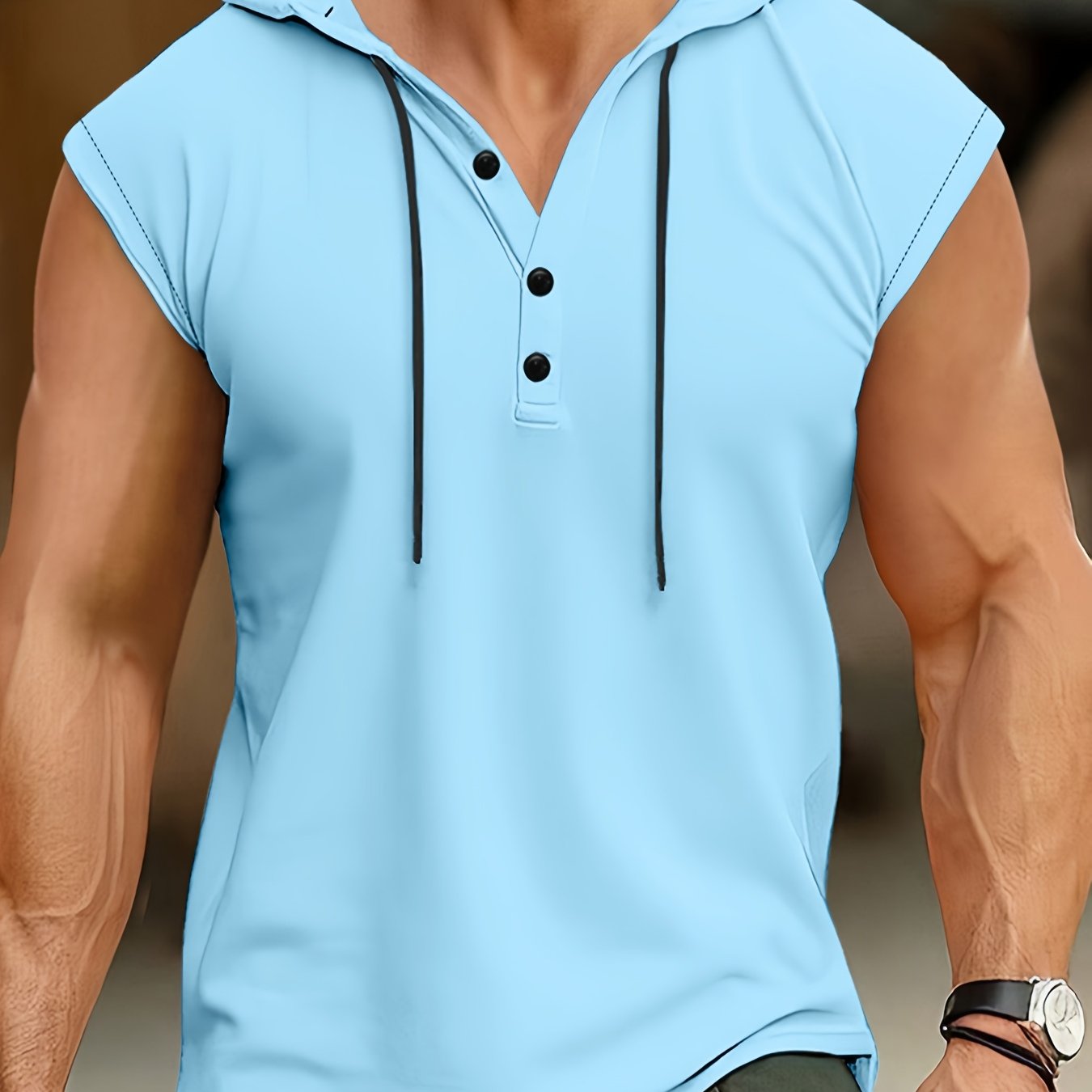 Camisa sin mangas con capucha y tejido transpirable para hombres en entrenamiento – ACTON
