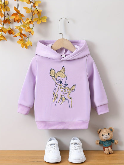 AVA - Sudadera con capucha y estampado de animales para niñas pequeñas