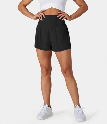 Short deportivo de mujer con cintura alta y bolsillos – DORA
