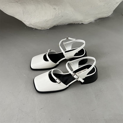 Claran - Sandalias Mary Jane con Tacón Grueso de Hebillas para Mujer