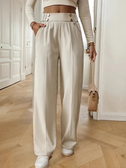 Pantalón de mujer de talle alto con corte recto – ISARA