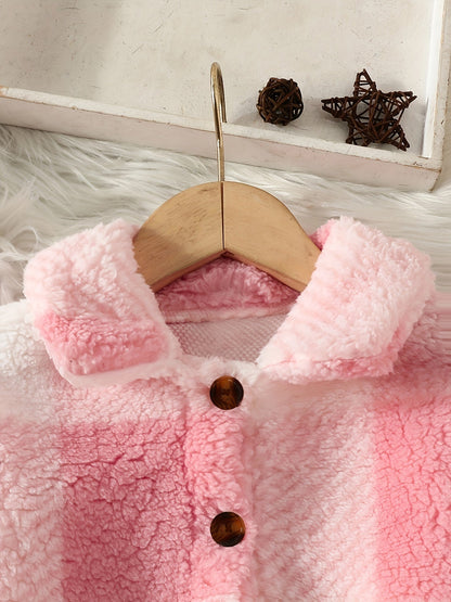 NORA - Chaqueta infantil de forro polar ligera con patrón a cuadros