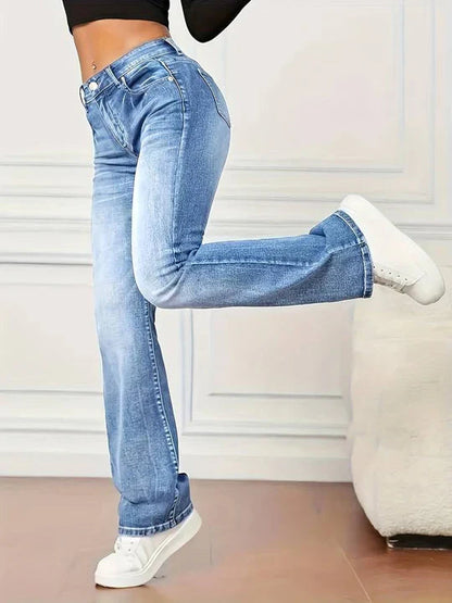 AURORA - Jeans acampanados para mujer con aspecto vintage y elasticidad
