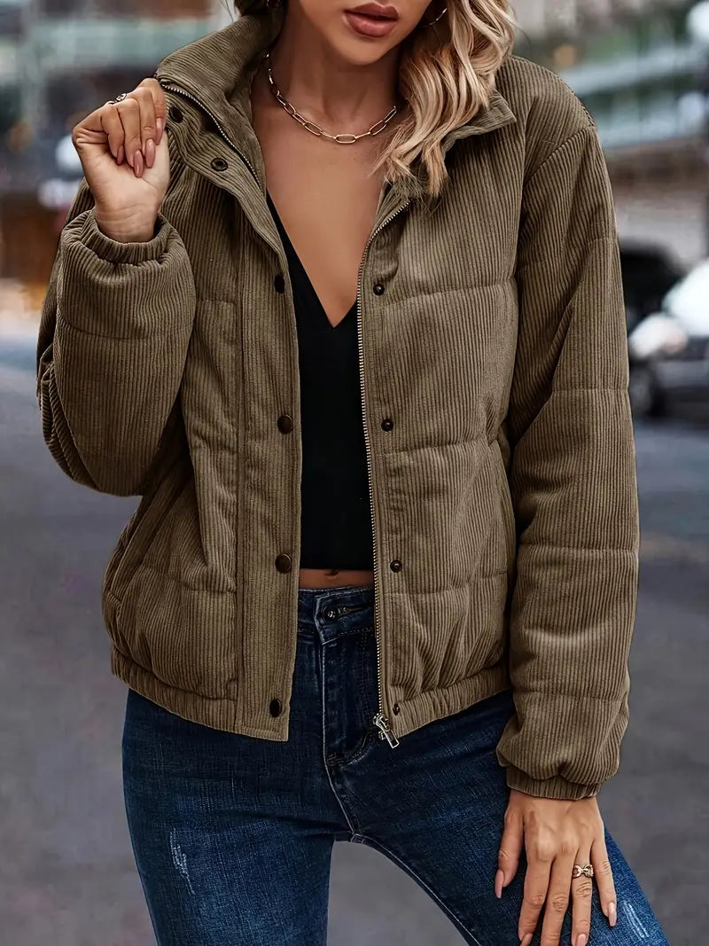 ADELLE - Abrigo-chaqueta de pana suave para mujer