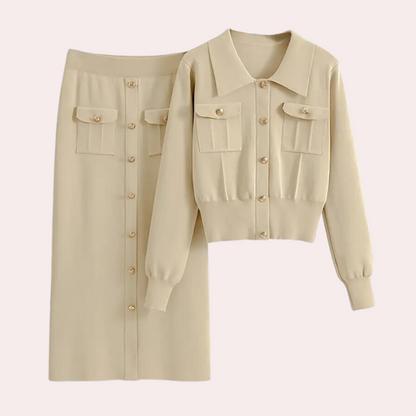 Vestido camisero largo de manga larga con botones – ADELYS