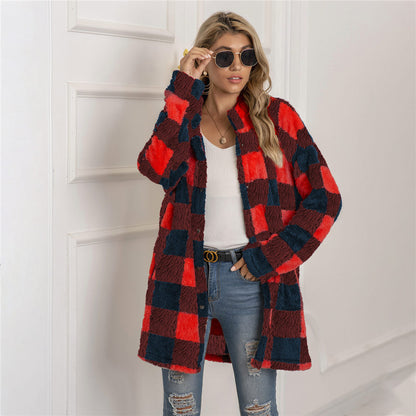 FENNA – Cárdigan de estilo a cuadros para mujer