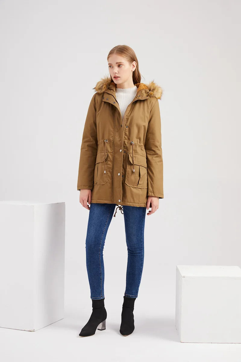 FIENE – Parka de invierno con capucha para mujer
