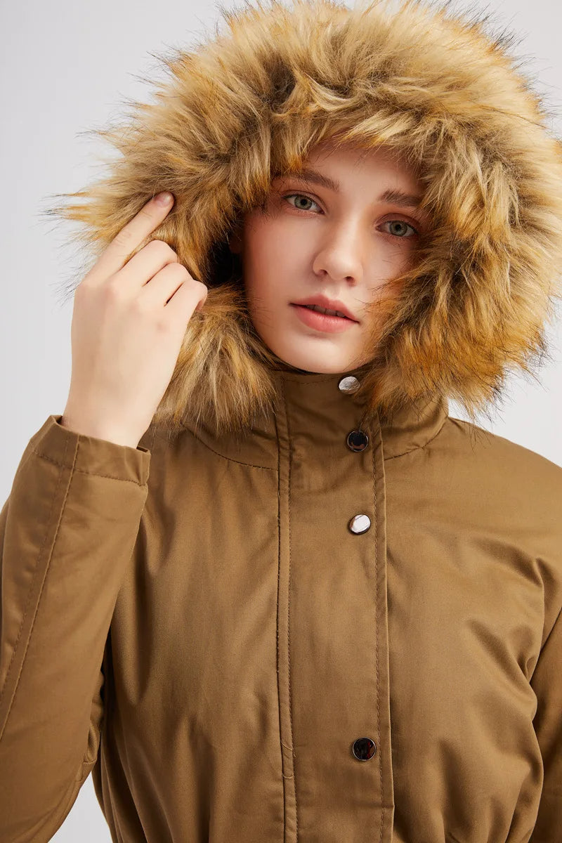 FIENE – Parka de invierno con capucha para mujer
