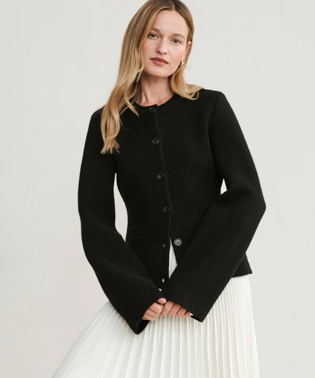 MARGERY - Elegante chaqueta de punto de lana con botones para mujeres
