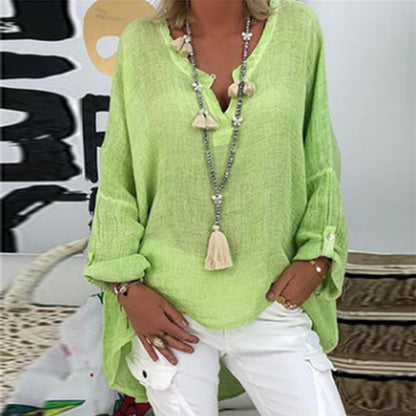 ELVIA - Blusa de lino elegante para mujer