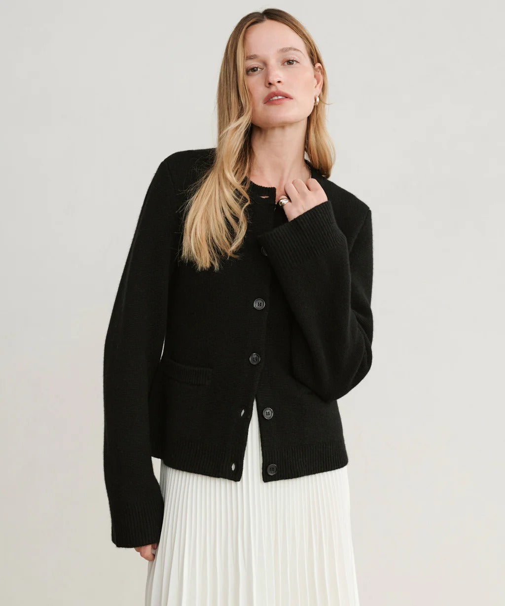 MARGERY - Elegante chaqueta de punto de lana con botones para mujeres