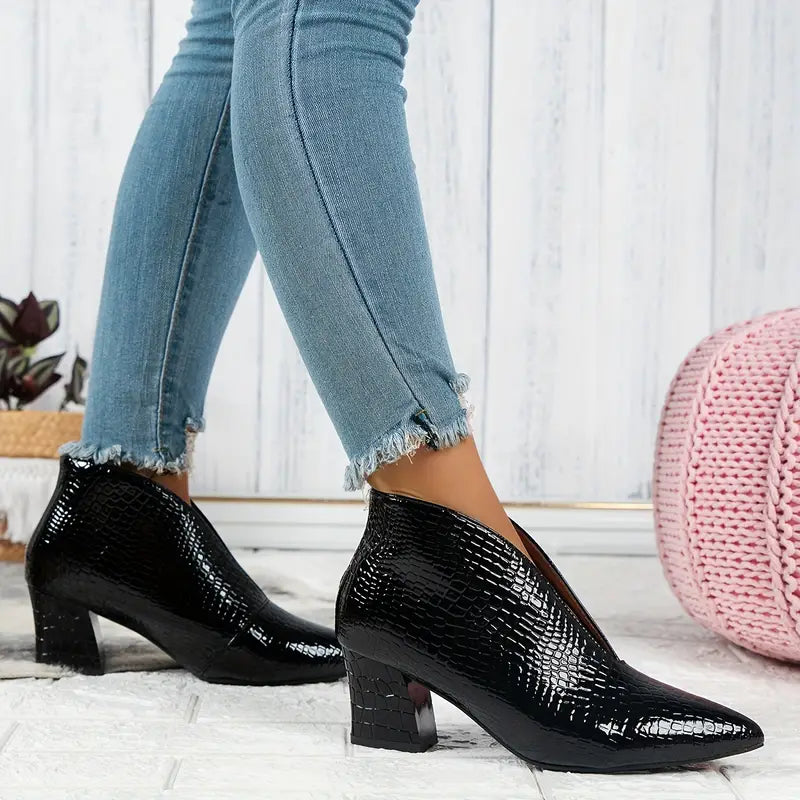 Botines de tobillo elegantes con tacón para mujer – EMMA