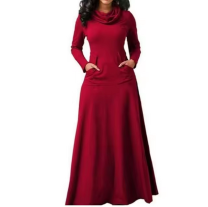 LIVIA - Vestido maxi elegante con escote en cascada para mujer